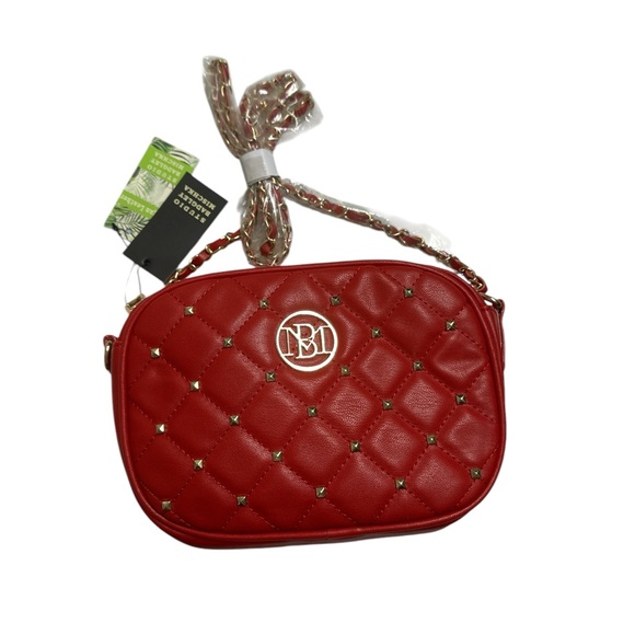 Badgley Mischka Handbags - Red Quilted Crossbody Bag